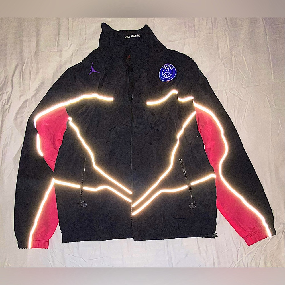 Air Jordan Paris Saint-Germain Logo Sports Jacket Black CZ0787-010